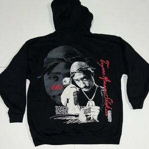 Vintage Tupac Amaru Shakur Big Face Hoodie 2Pac Hip Hop 90s Makaveli Memorial